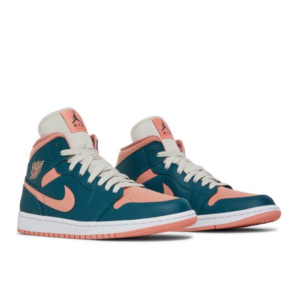 Green and Pink Mid Jordans
